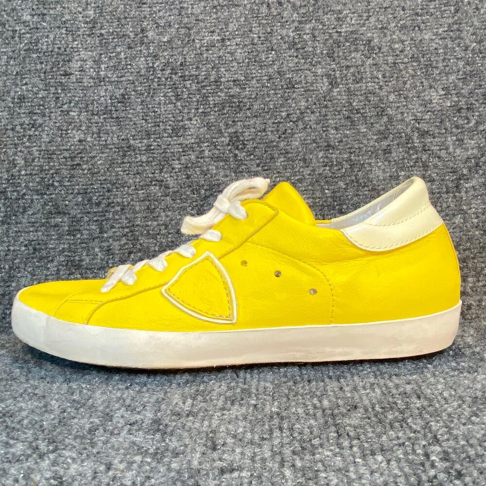 Phillipe Model Womens Size 38 US 8 Yellow Leather Fashion Sneakers Low Top